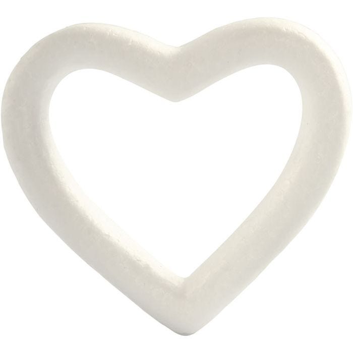 Hjerte, 12,5 cm, 2,5 cm, 13,5 cm, hvid, 1 stk.