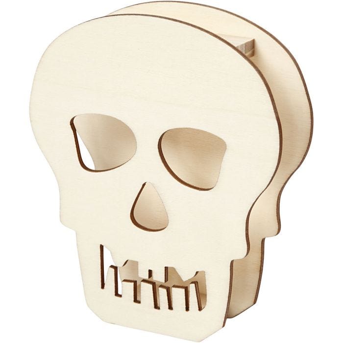 Halloweenfigur, Dødningehoved, 13,5 cm, 3 cm, 11,5 cm, 1 stk.