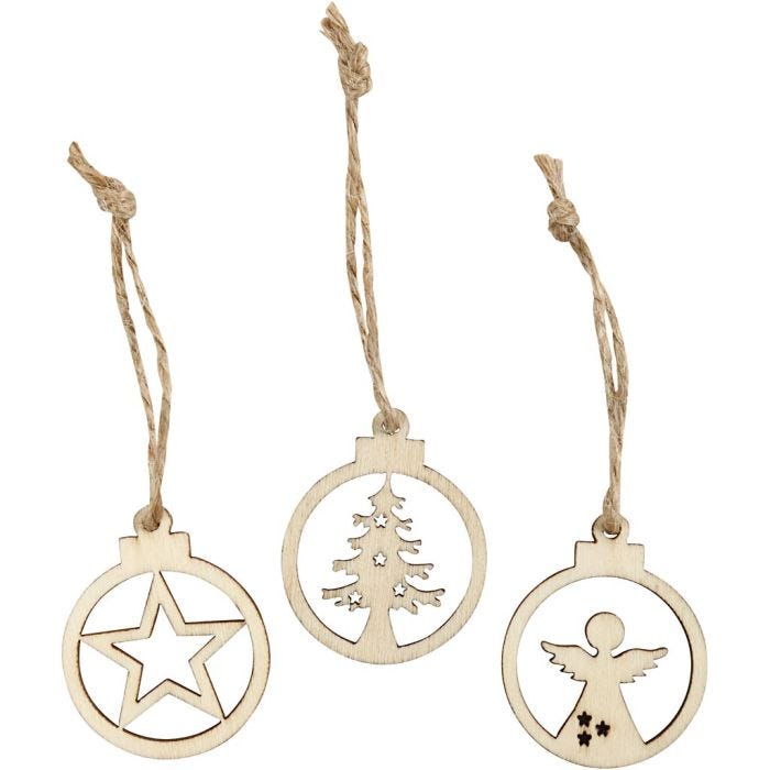 Juleophæng, diam. 3 cm, tykkelse 2,7 mm, 24 stk./ 1 pk.