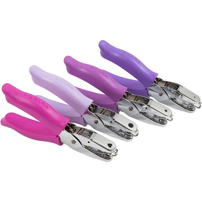 Hand punch, hulstr. 1,5+3+5+6 mm, 4 stk./ 1 pk.
