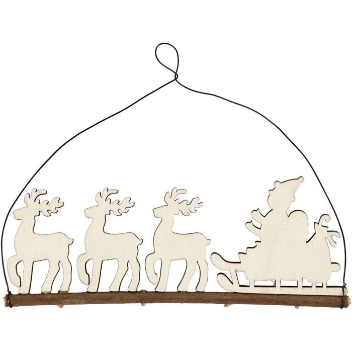 Juleophæng, kane med rensdyr, 8 cm, 0,5 cm, 22 cm, 1 stk.