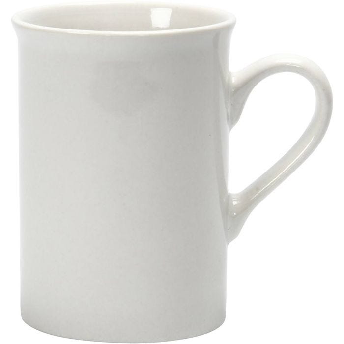 Krus, H: 10 cm, diam. 7,4 cm, hvid, 2 stk./ 1 pk.