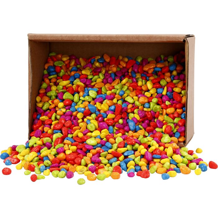 Mosaiksten, str. 8-10 mm, tykkelse 5 mm, stærke farver, 8 kg/ 1 pk.