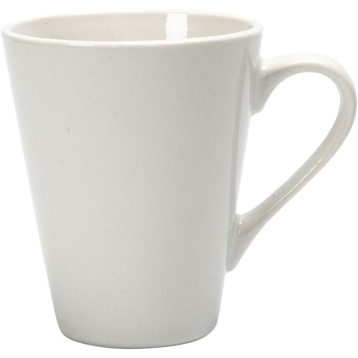 Krus, H: 10 cm, diam. 5-8 cm, 250 ml, hvid, 12 stk./ 1 pk.