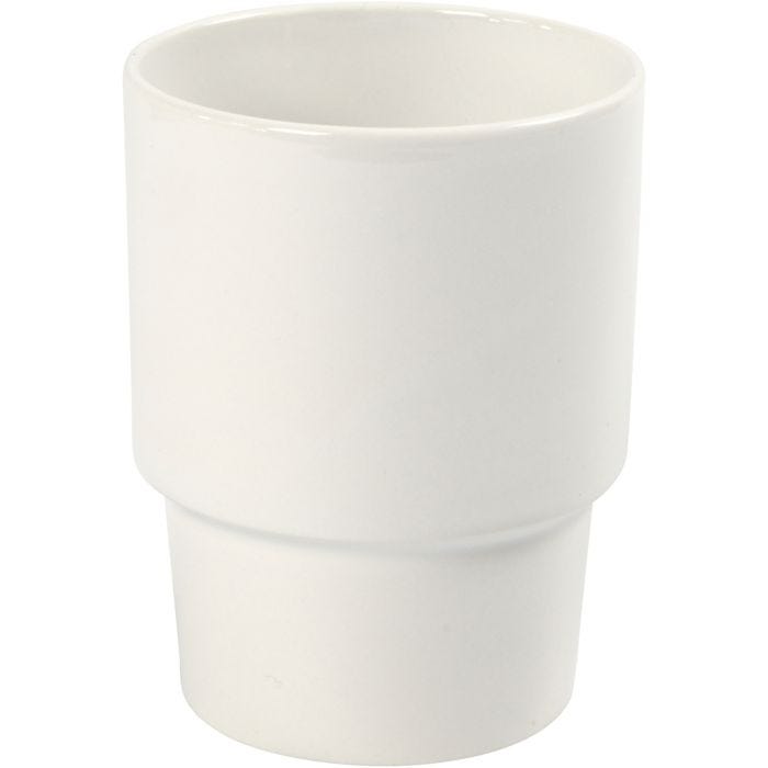 Krus, H: 11 cm, diam. 8,5 cm, hvid, 2 stk./ 1 pk.