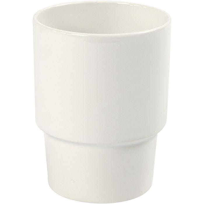 Krus, 11 cm, 8,5 cm, hvid, 1 stk.