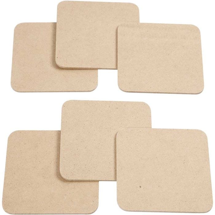 Brik, str. 10x10 cm, tykkelse 3 mm, 6 stk./ 1 pk.