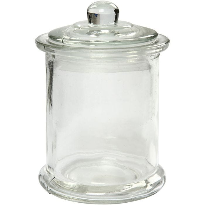 Krukke med låg, H: 14,5 cm, diam. 8 cm, 10 stk./ 1 pk.