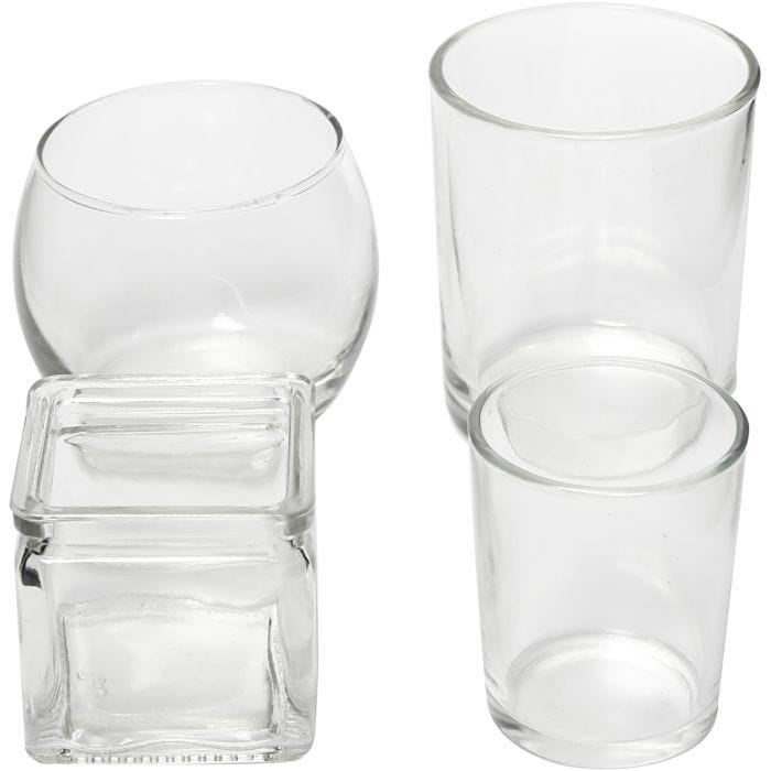 Fyrfadsstage, H: 5,3-8,4 cm, diam. 4,5-7,3 cm, Indhold kan variere, 72 stk./ 1 pk.