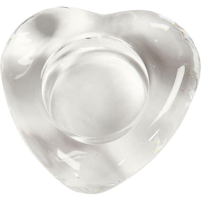 Lysestage, hjerte, str. 8x8 cm, tykkelse 2,5 cm, 10 stk./ 1 pk.