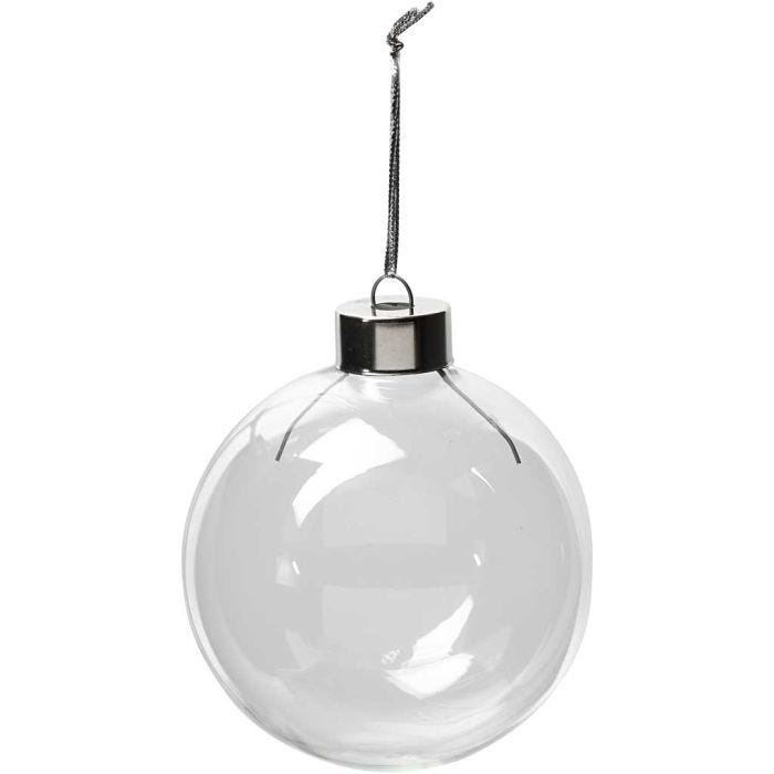 Glaskugle, H: 8,9 cm, diam. 7,9 cm, transparent, 6stk./ 1 pk.
