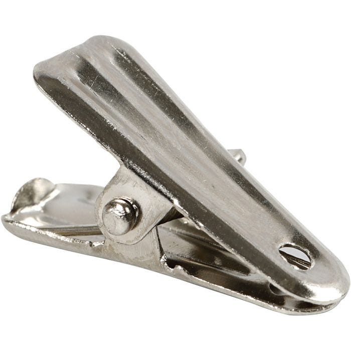 Dekorationsklemmer, L: 27 mm, B: 14 mm, sølv, 10 stk./ 1 pk.
