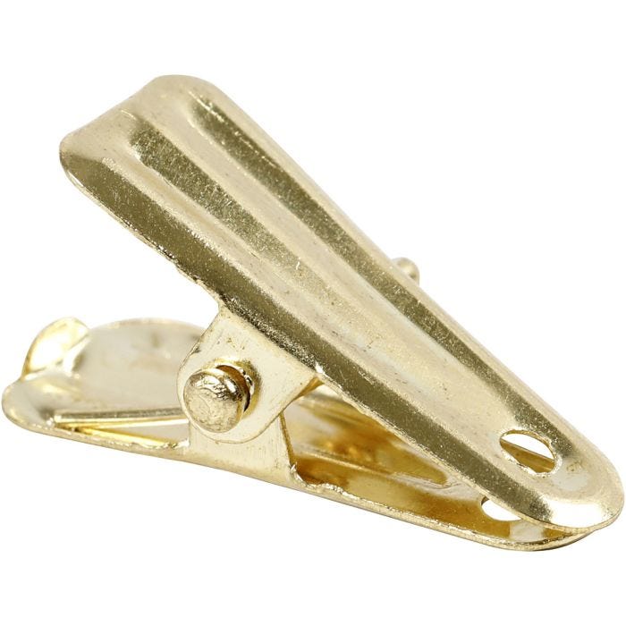 Dekorationsklemmer, L: 27 mm, B: 14 mm, guld, 10 stk./ 1 pk.