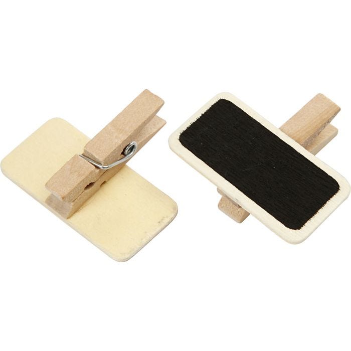 Tavle med klemme, 4x2 cm, 12stk./ 1 pk.