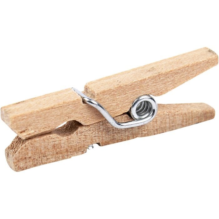 Tøjklemmer, L: 25 mm, B: 3 mm, 30 stk./ 1 pk.