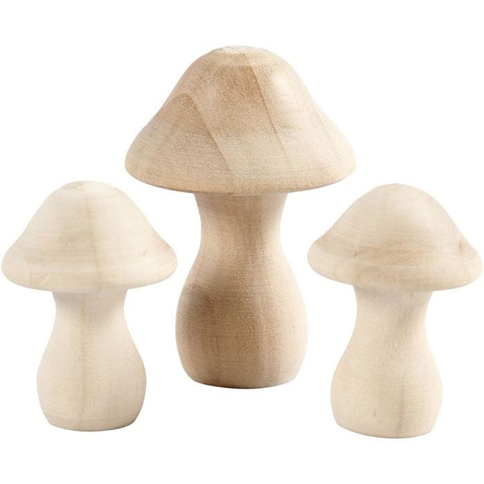 Paddehatte, diam. 3,3+4,5 cm, str. 4,5+6,5 cm, 3 stk./ 1 pk.