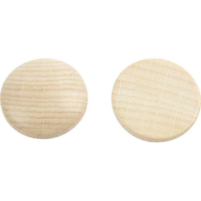Træknap, diam. 30 mm, tykkelse 5 mm, 15 stk./ 1 pk.