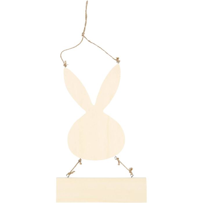 Hare med skilt, 29,5 cm, 19,2 cm, 1 stk.