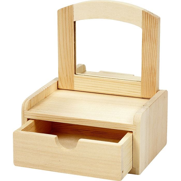 Skuffe med spejl, 12x10x6,5 cm, 1 stk.