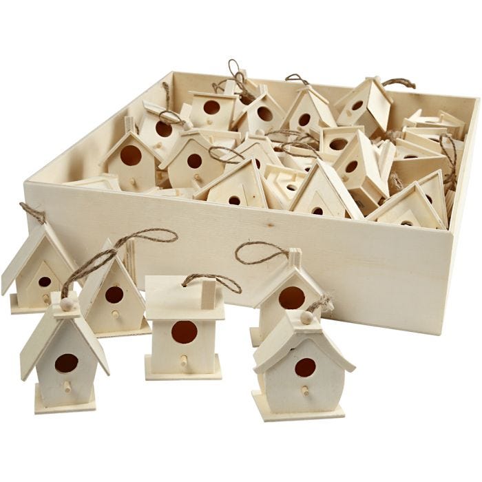 Fuglehuse, H: 7 cm, 6x10 stk./ 1 pk.