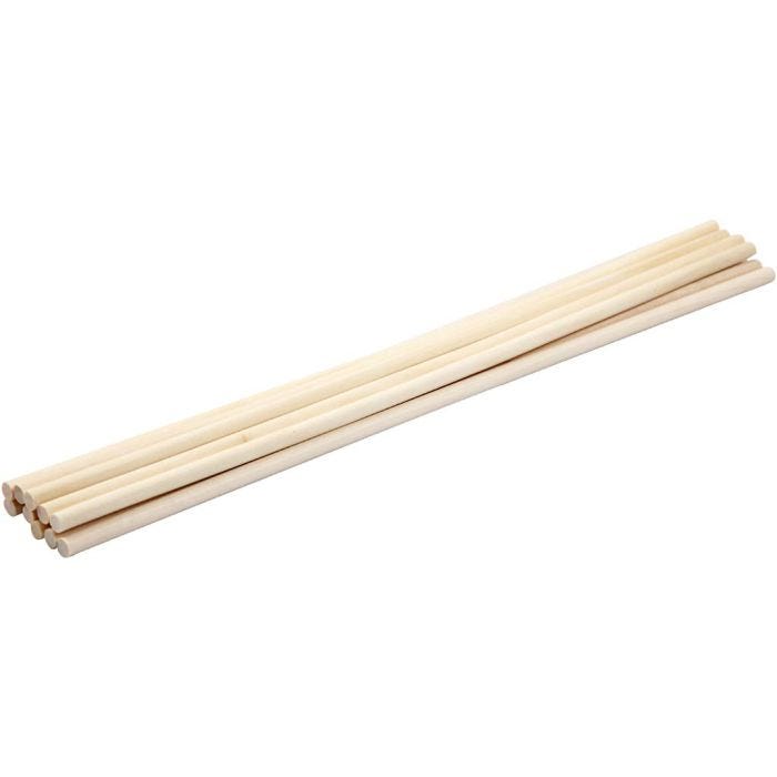 Rundstok, 30 cm, 6 mm, 10stk./ 1 pk.