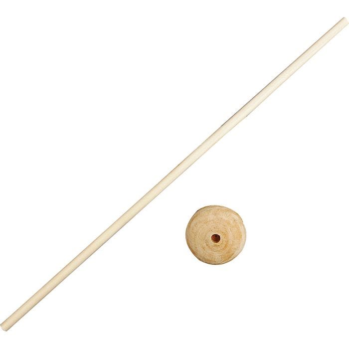 Rundstok med fod, 30 cm, 4 cm, 6 mm, 10sæt/ 1 pk.