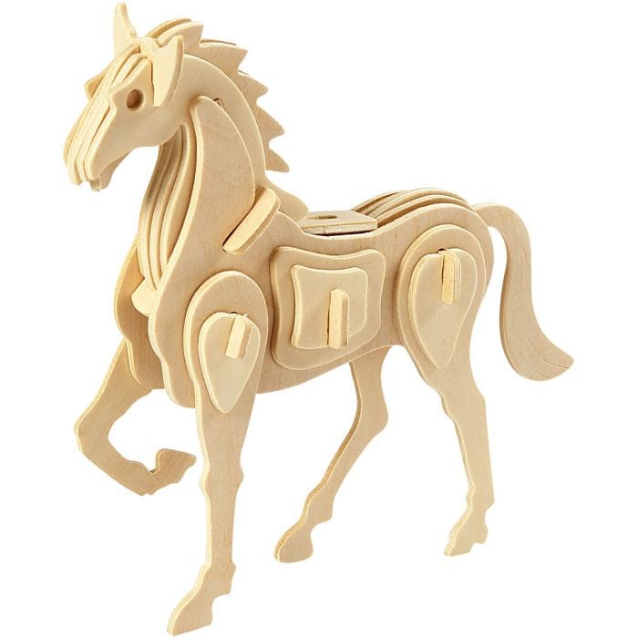 3D konstruktionsfigur, hest, 18x4,5x16 cm, 1 stk.