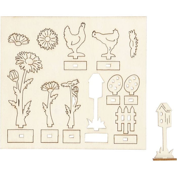 Saml-selv træfigur, L: 15,5 cm, B: 17 cm, tykkelse 3 mm, 1 pk.
