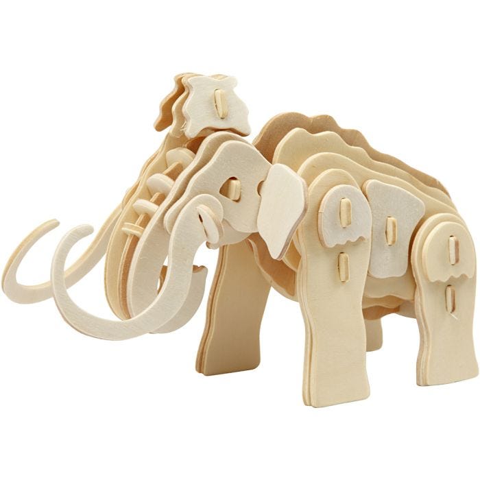 3D konstruktionsfigur, mammut, 19x8,5x11 cm, 1 stk.