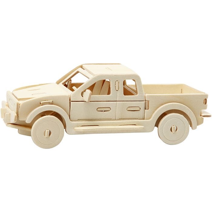 3D konstruktionsfigur, Pick-up truck, 19,5x8x12 cm, 1 stk.