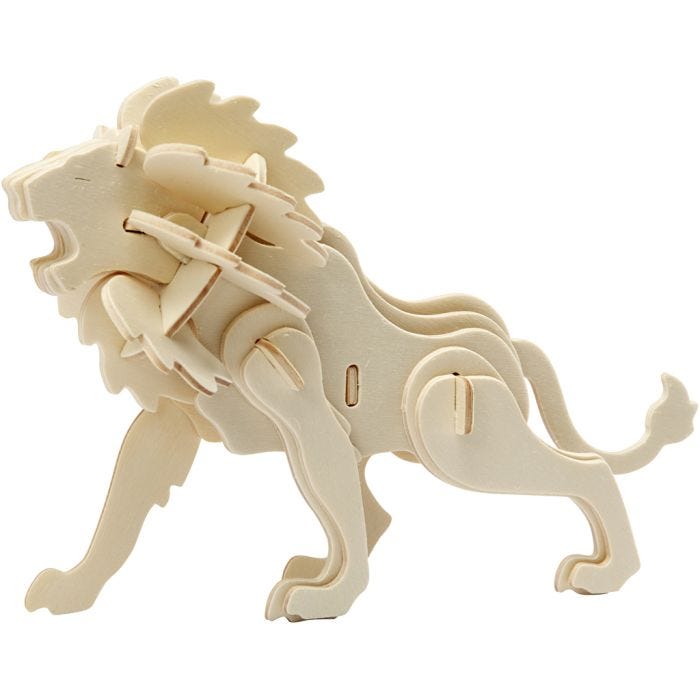 3D konstruktionsfigur, løve, 18,5x7x7,3, 1 stk.