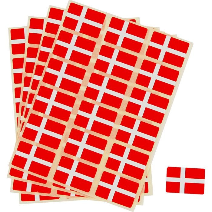 Selvklæbende flag, str. 15x22 mm, 72 stk./ 1 pk.