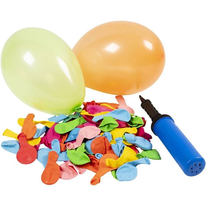 Ballonsæt med pumpe, 1 pk.