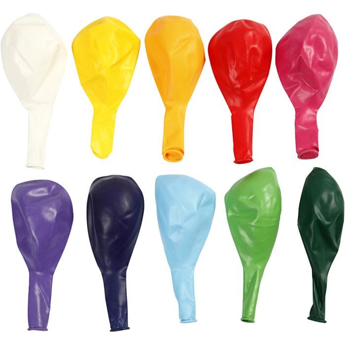 Balloner, runde, diam. 23 cm, ass. farver, 10 stk./ 1 pk.