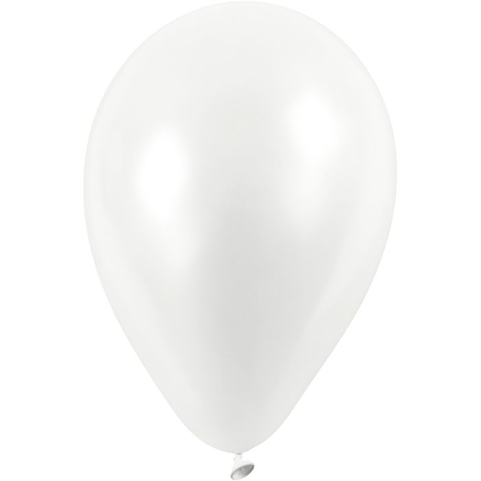 Balloner, diam. 23 cm, hvid, 10 stk./ 1 pk.