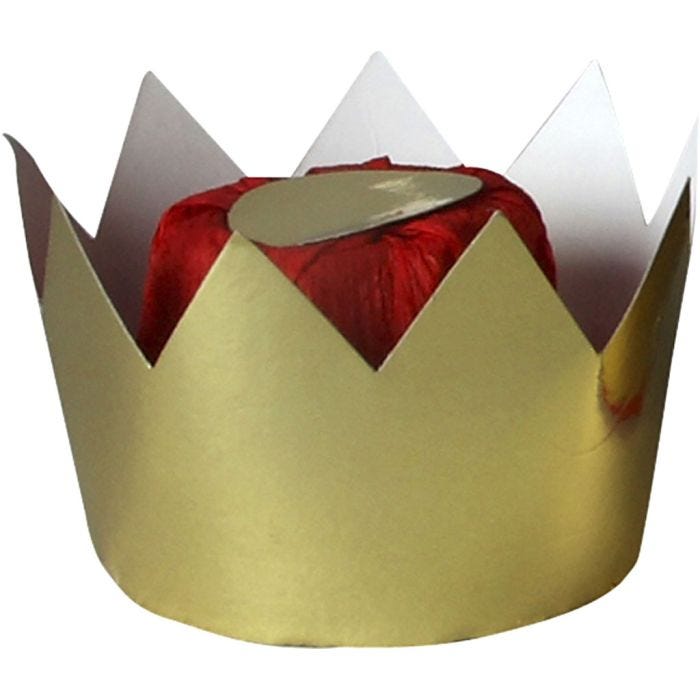 Dronningekrone, 7 cm, 9 cm, guld, 1 stk.