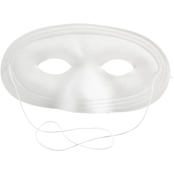 Halvmaske, 10 cm, 17,5 cm, hvid, 1 stk.