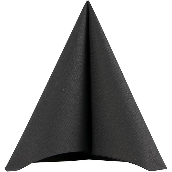 Servietter, str. 40x40 cm, 60 g, sort, 20 stk./ 1 pk.