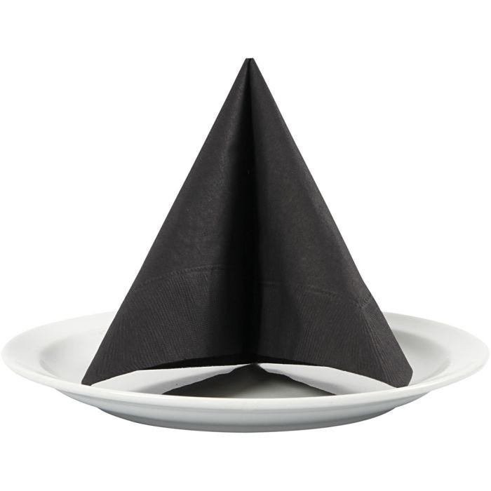 Servietter, str. 33x33 cm, sort, 20 stk./ 1 pk.