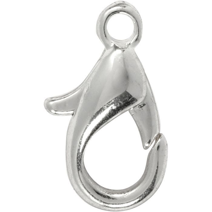 Karabinhage, L: 10 mm, forsølvet, 100 stk./ 1 pk.