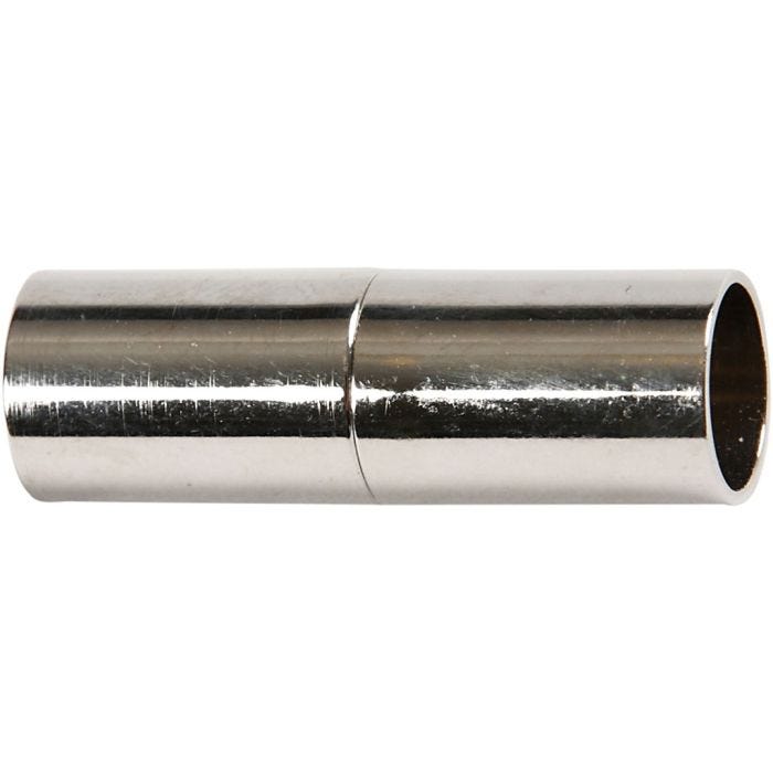 Magnetlås, L: 20 mm, hulstr. 5 mm, forsølvet, 2 stk./ 1 pk.