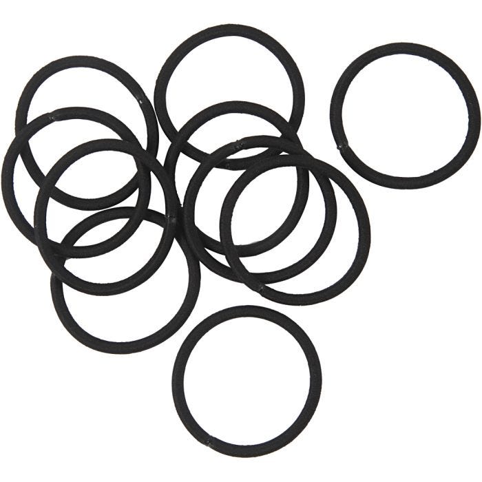 Hårelastikker, diam. 45 mm, sort, 10 stk./ 1 pk.
