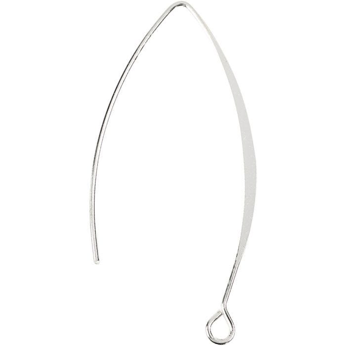 Ørebøjle, H: 42 mm, hulstr. 2 mm, forsølvet, 4 stk./ 1 pk.