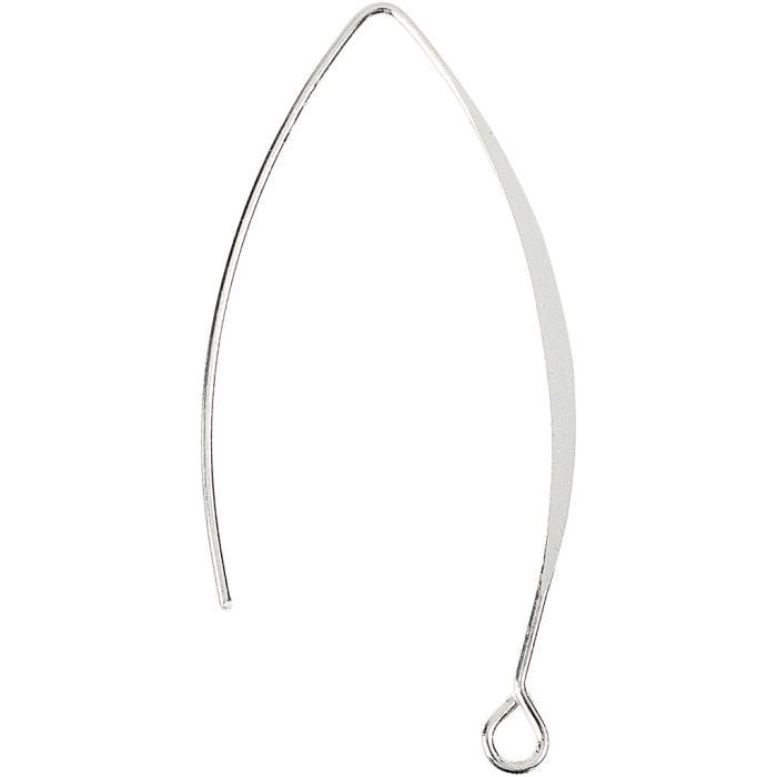 Ørebøjle, H: 42 mm, hulstr. 2 mm, forsølvet, 30 stk./ 1 pk.