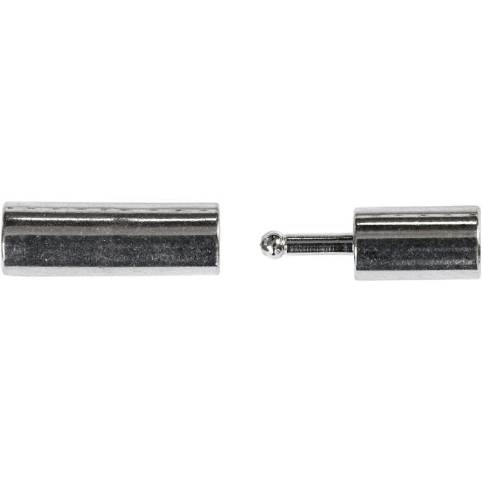 Magnetlås, 3x14 mm, 2 mm, forsølvet, 40stk./ 1 pk.