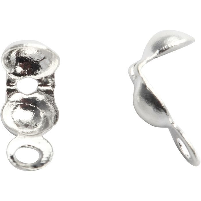 Knudeskjulere med øje, L: 8 mm, diam. 3 mm, forsølvet, 20 stk./ 1 pk.