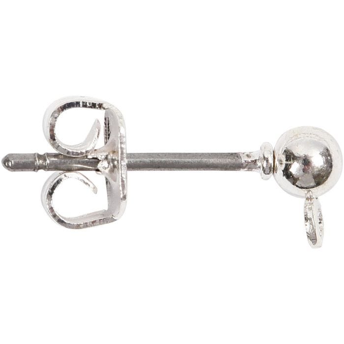 Ørestikker, L: 13 mm, forsølvet, 100 stk./ 1 pk.