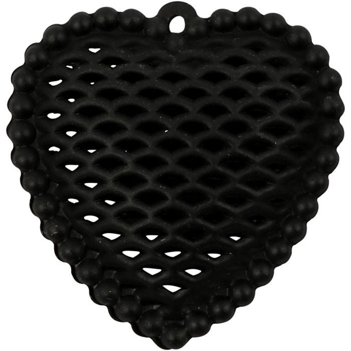 Hjerte, 28x29 mm, 1 mm, sort, 1 stk.