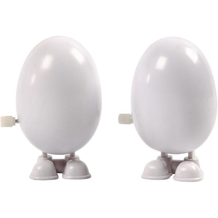 Mekanisk figur, H: 7 cm, hvid, 2 stk./ 1 pk.