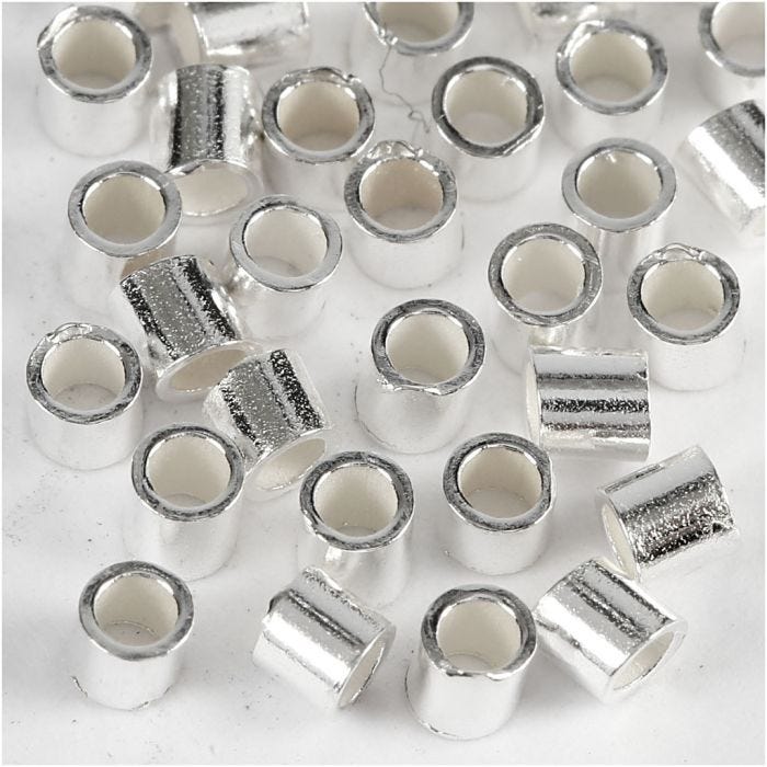 Wireklemmer, diam. 2 mm, sølv, 50 stk./ 1 pk.